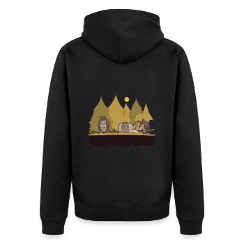 Armadillo, Armadillo, Landscape, Forest, Trees - Unisex Premium Organic Zip Hoodie - black - Back - Nico (187cm)