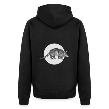 Schalentier Gepanzert Armadillo Tier Wildlife - Unisex Premium Bio Zip Hoodie - Schwarz - Hinten - Nico (187cm)