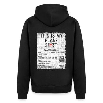 Devis de voyage de vacances - C’est mon avion - Veste à capuche bio Premium Unisexe - noir - Dos - Nico (187cm)