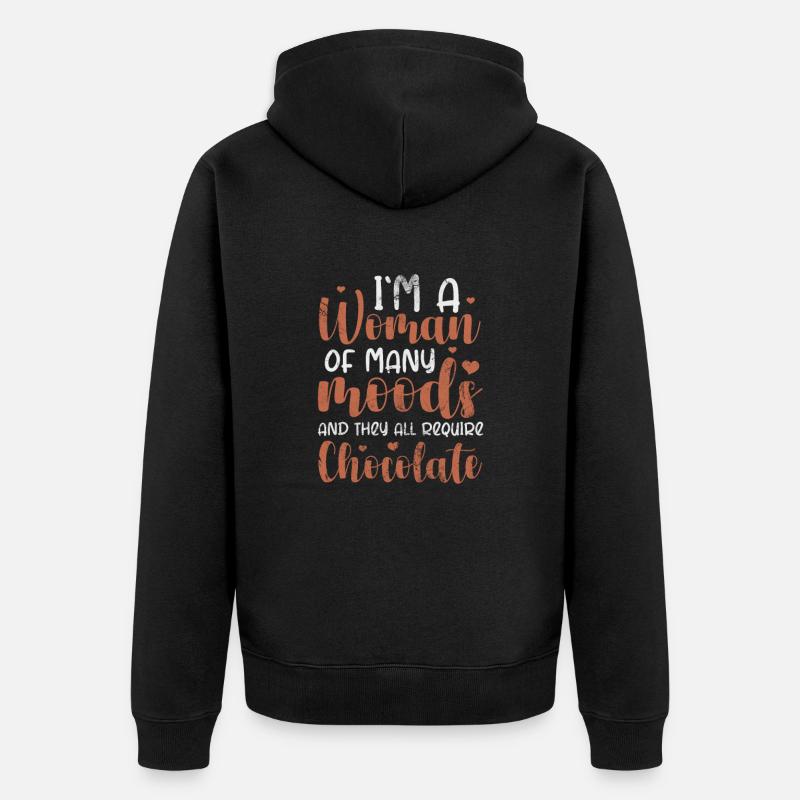 Chocolat - Veste à capuche bio Premium Unisexe - noir