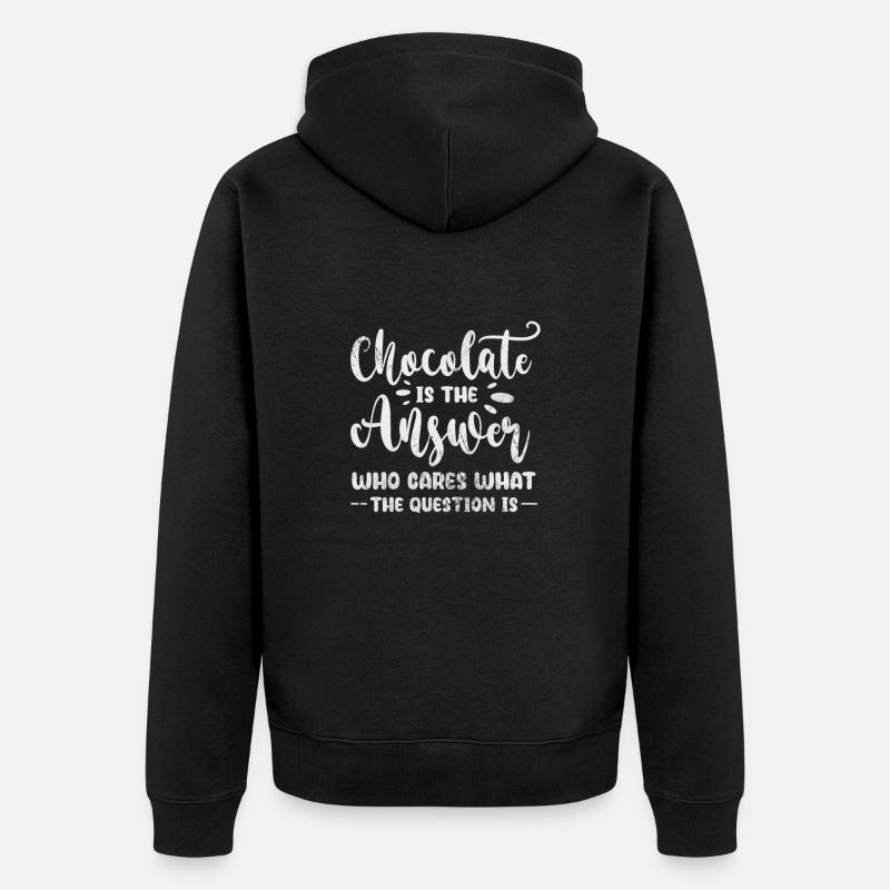 Schokolade - Unisex Premium Bio Zip Hoodie - Schwarz