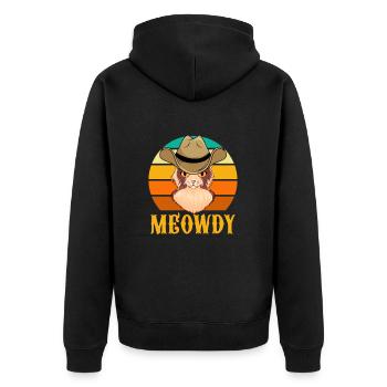 Cowboy Cowboystiefel Western Geschenk - Unisex Premium Bio Zip Hoodie - Schwarz - Hinten - Nico (187cm)