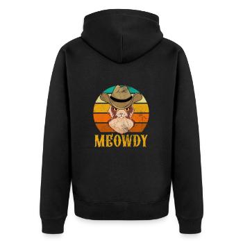 Cowboy - Unisex Premium Bio Zip Hoodie - Schwarz - Hinten - Nico (187cm)