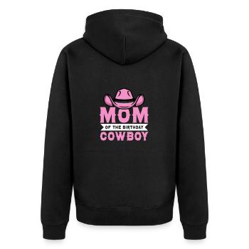 Cowboy Cowboystiefel Western Geschenk - Unisex Premium Bio Zip Hoodie - Schwarz - Hinten - Nico (187cm)