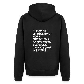 Hacker Coder Computerfreak Nerd Hacking Geschenk - Unisex Premium Bio Zip Hoodie - Schwarz - Hinten - Nico (187cm)