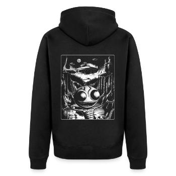 Invasion Meme Rétro Alien UFO Selfie - Veste à capuche bio Premium Unisexe - noir - Dos - Nico (187cm)