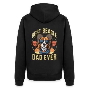 Best Beagle Dad Ever - Unisex Premium Organic Zip Hoodie - black - Back - Nico (187cm)