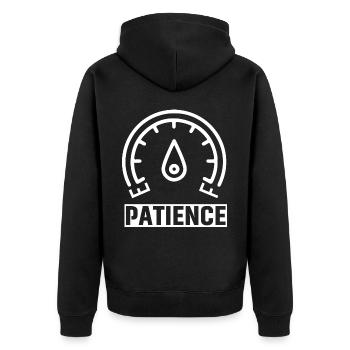 Patience - Veste à capuche bio Premium Unisexe - noir - Dos - Nico (187cm)