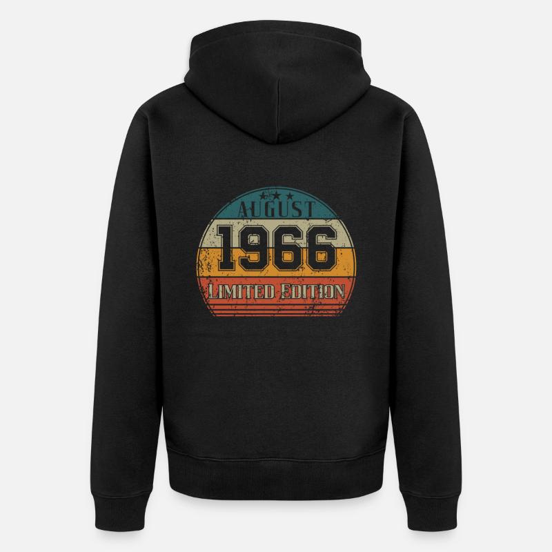 Anniversaire - Edition Limitée Août 1966 - Veste à capuche bio Premium Unisexe - noir