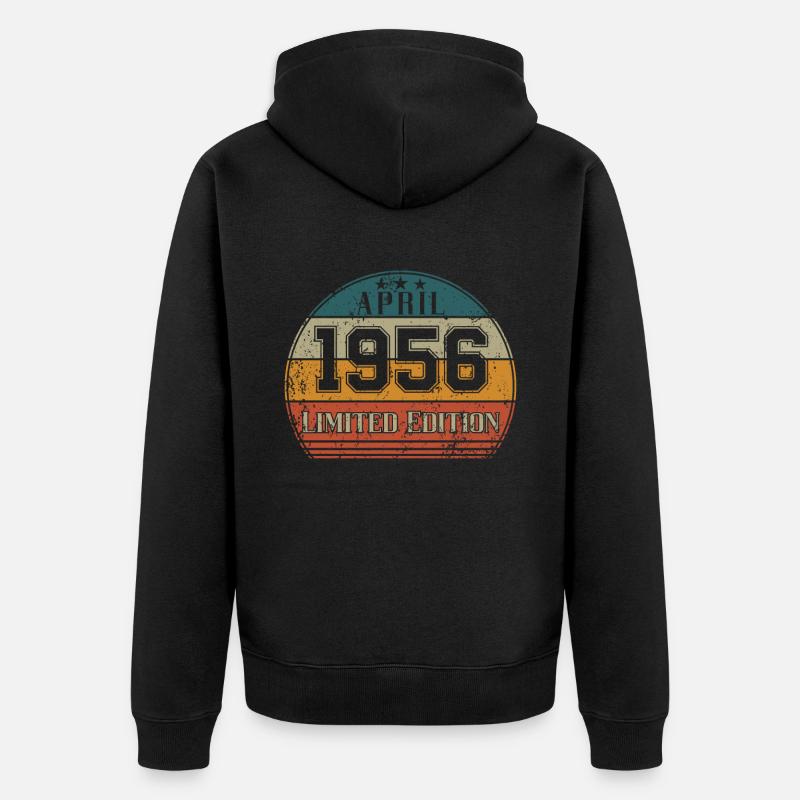 Anniversaire - Edition Limitée Avril 1956 - Veste à capuche bio Premium Unisexe - noir