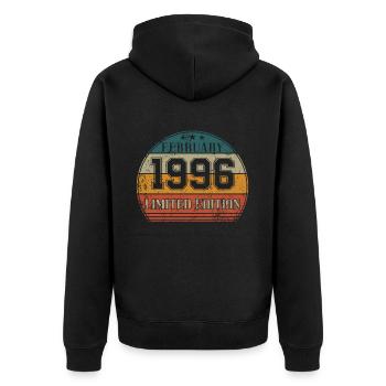 Anniversaire - Edition Limitée Février 1996 - Veste à capuche bio Premium Unisexe - noir - Dos - Nico (187cm)