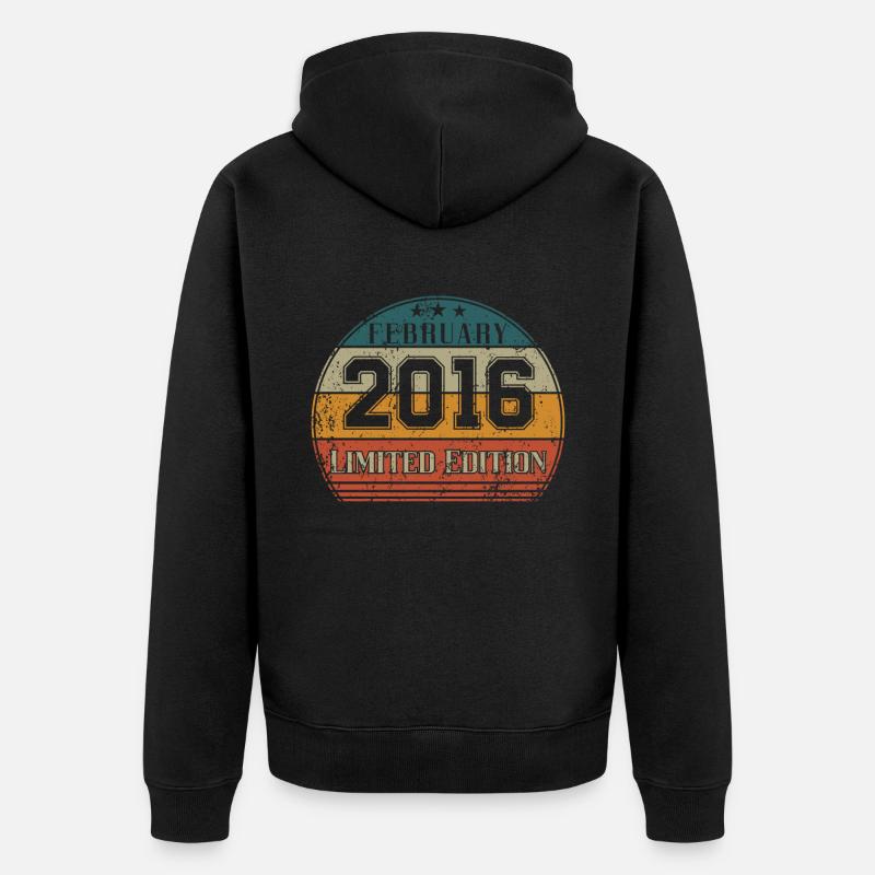 Anniversaire - Edition Limitée Février 2016 - Veste à capuche bio Premium Unisexe - noir