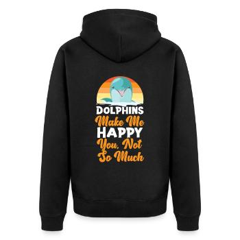 Dauphin Rétro Dauphins Me Font - Veste à capuche bio Premium Unisexe - noir - Dos - Nico (187cm)