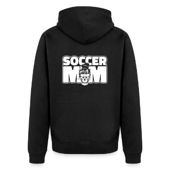 Soccer Mom Futbol Fußball Goal Keeper Trainer - Unisex Premium Bio Zip Hoodie - Schwarz - Hinten - Nico (187cm)