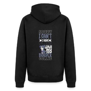 Projets avec mon Border Collie - Veste à capuche bio Premium Unisexe - noir - Dos - Nico (187cm)
