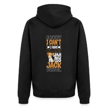Pläne mit meinem Jack Russel Terrier - Unisex Premium Bio Zip Hoodie - Schwarz - Hinten - Nico (187cm)