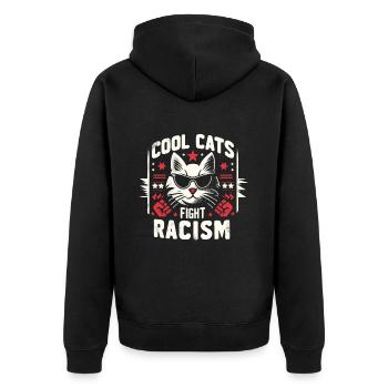 Les chats luttent contre le racisme Antiracisme - Veste à capuche bio Premium Unisexe - noir - Dos - Nico (187cm)