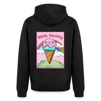 Kawaii Blobfish Ice Cream - Unisex Premium Organic Zip Hoodie - black - Back - Nico (187cm)