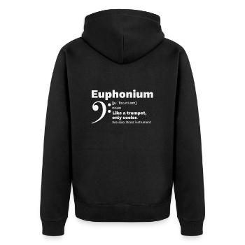Euphonium Blechbläser Instrument Funny Definition - Unisex Premium Bio Zip Hoodie - Schwarz - Hinten - Nico (187cm)