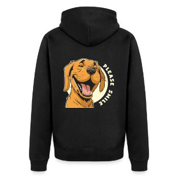 Labrador Cute Just Smile - Unisex Premium Organic Zip Hoodie - black - Back - Nico (187cm)