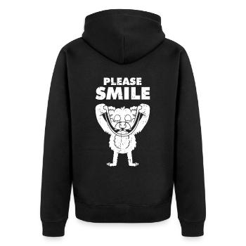 Koala Bear Funny Just Smile - Unisex Premium Organic Zip Hoodie - black - Back - Nico (187cm)