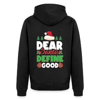 Cher Père Noël Définir un bon dicton de Noël - Veste à capuche bio Premium Unisexe - noir - Dos - Nico (187cm)