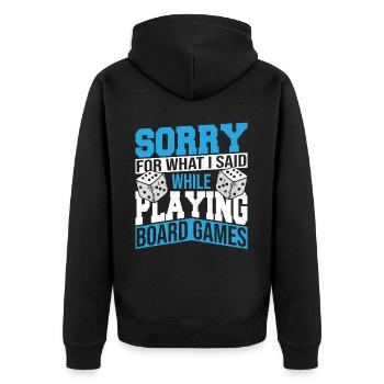 Board Games Game Board Gift - Unisex Premium Organic Zip Hoodie - black - Back - Nico (187cm)