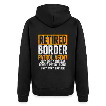Grenzschutzbeamter Pension Grenzschutz Zoll - Unisex Premium Bio Zip Hoodie - Schwarz - Hinten - Nico (187cm)