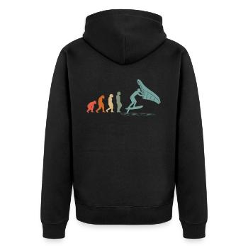 Planche de wingfoil Surfer Wingfoil Vintage - Veste à capuche bio Premium Unisexe - noir - Dos - Nico (187cm)