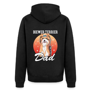 Biewer Terrier Dad Dog Owner Gift - Unisex Premium Organic Zip Hoodie - black - Back - Nico (187cm)