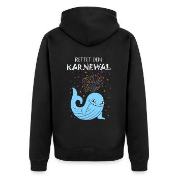 Karneval Fasching Konfetti Karnewal Kostümersatz - Unisex Premium Bio Zip Hoodie - Schwarz - Hinten - Nico (187cm)