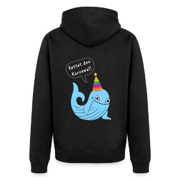 Karneval Fasching Konfetti Karnewal Kostümersatz - Unisex Premium Bio Zip Hoodie - Schwarz - Hinten - Nico (187cm)