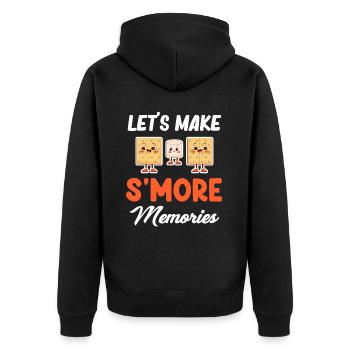 Lassen Sie Uns S'more Memories Glamping - Unisex Premium Bio Zip Hoodie - Schwarz - Hinten - Nico (187cm)