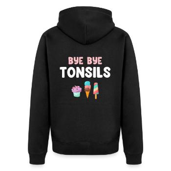 Bye Bye Tonsillenchirurgie Zur Entfernung Von - Unisex Premium Bio Zip Hoodie - Schwarz - Hinten - Nico (187cm)