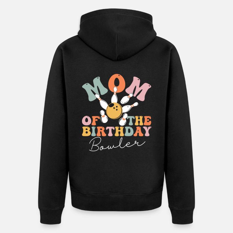 Maman de bowling groovy - Veste à capuche bio Premium Unisexe - noir