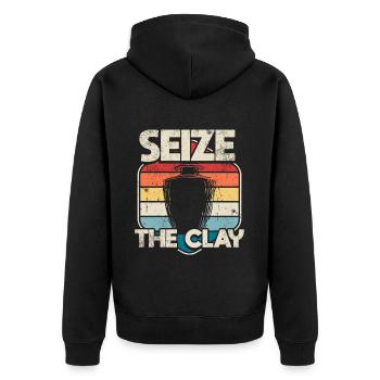 Ceramic Pottery Sculpture - Unisex Premium Organic Zip Hoodie - black - Back - Nico (187cm)