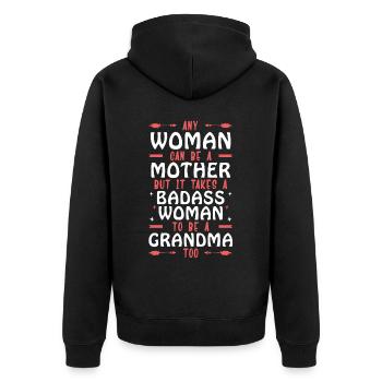Any Woman Can Be A Mother Inspiring Quote Mother's - Unisex Premium Bio Zip Hoodie - Schwarz - Hinten - Nico (187cm)