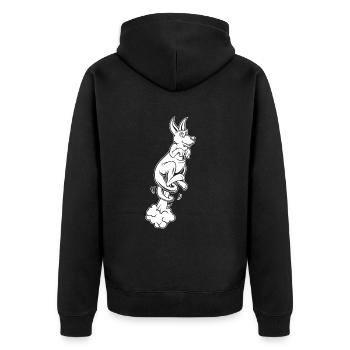 Kangaroo rainbow fart - Unisex Premium Organic Zip Hoodie - black - Back - Nico (187cm)