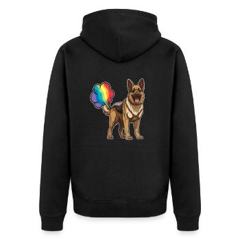 Berger Allemand Drôle Rainbow Pet - Veste à capuche bio Premium Unisexe - noir - Dos - Nico (187cm)