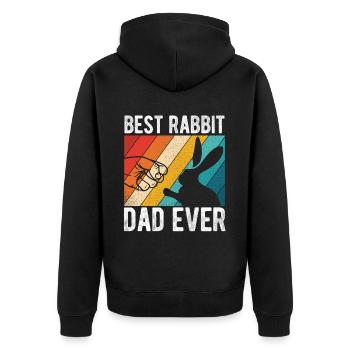 Best Rabbit Dad Ever Bunny Dad Rabbit Vintage H - Unisex Premium Organic Zip Hoodie - black - Back - Nico (187cm)