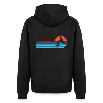 Wingfoil Surfer Wingfoiling Hydrofoil Vintage - Unisex Premium Organic Zip Hoodie - black - Back - Nico (187cm)