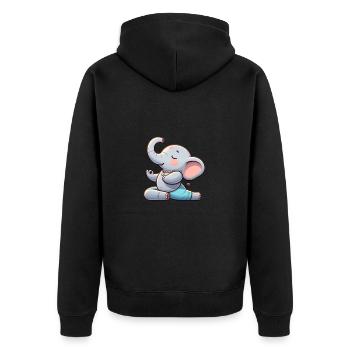 Éléphant Yoga Humour Fitness - Veste à capuche bio Premium Unisexe - noir - Dos - Nico (187cm)
