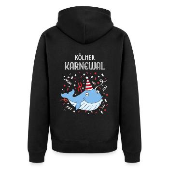 Kölner Karneval Fasching Konfetti Colonia Kölle - Unisex Premium Bio Zip Hoodie - Schwarz - Hinten - Nico (187cm)