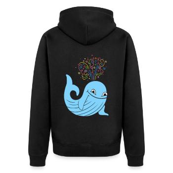 Karneval Konfetti Kostümersatz Fastelovend - Unisex Premium Bio Zip Hoodie - Schwarz - Hinten - Nico (187cm)
