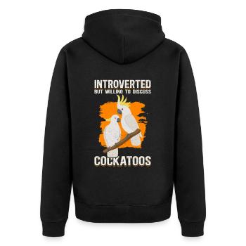 Kakadu Papageien Besitzer Kakadus Geschenk - Unisex Premium Bio Zip Hoodie - Schwarz - Hinten - Nico (187cm)
