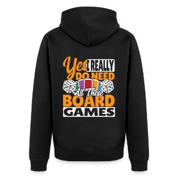 Board Games Game Board Gift - Unisex Premium Organic Zip Hoodie - black - Back - Nico (187cm)
