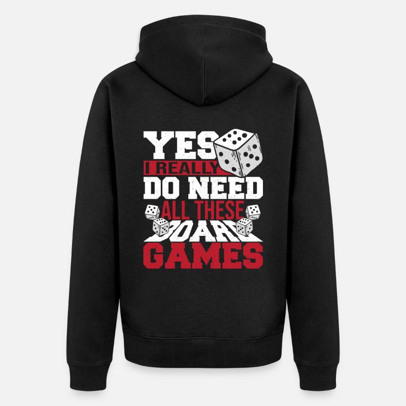 Brettspiele Spielbrett Geschenk - Unisex Premium Bio Zip Hoodie - Schwarz