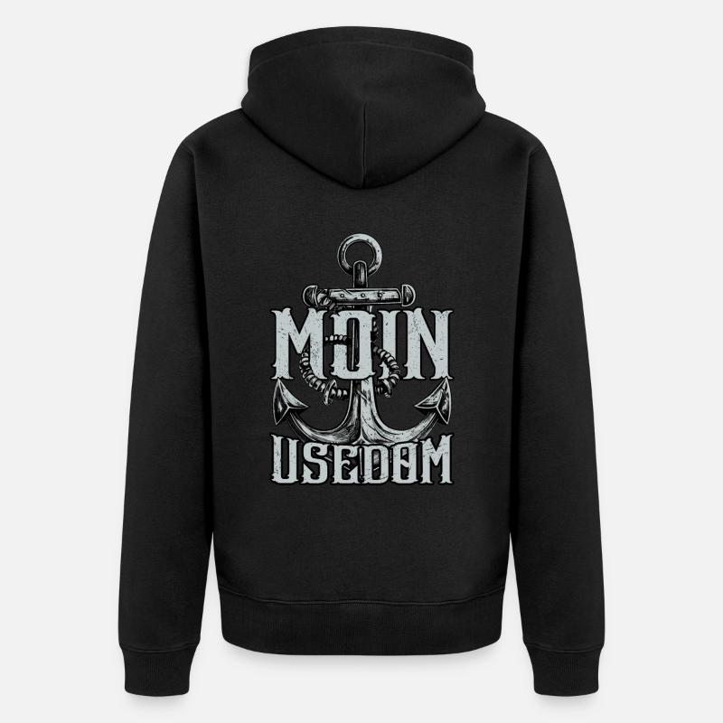 Moin Usedom - Unisex Premium Bio Zip Hoodie - Schwarz