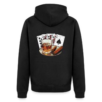Fumer le cigare Fumée de tabac Cigare fumeur de cigarette - Veste à capuche bio Premium Unisexe - noir - Dos - Nico (187cm)