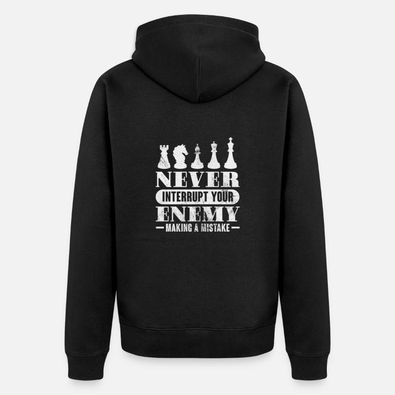 Échecs - Veste à capuche bio Premium Unisexe - noir